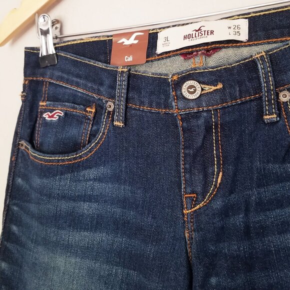 NEW Hollister Cali Flared SoCal Stretch Row Rise Denim Jean Blue 26x35 $50 Y2K - Picture 4 of 16